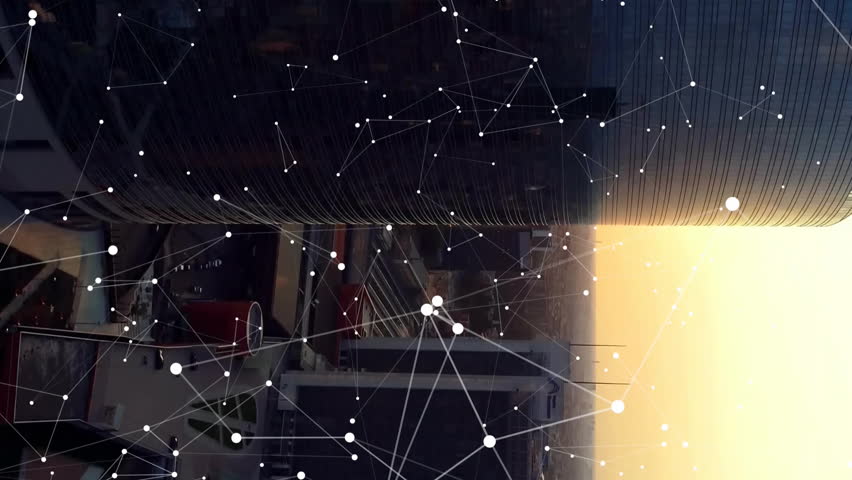 Animation of digital data processing over cityscape. Global connections, computing and data processing concept digitally generated video. - Powered by Shutterstock - Get 15% off with code: PIKWIZARD15