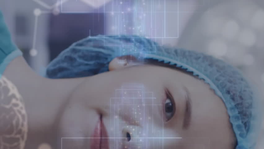Animation of data processing with molecules and brains over asian female surgeon in hospital. Global medicine, science, computing and digital interface concept digitally generated video. - Powered by Shutterstock - Get 15% off with code: PIKWIZARD15