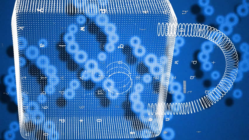 Animation of dna strands, scientific data processing over padlock. Cyber security, artificial intelligence, science, connections, computing and data processing concept digitally generated video. - Powered by Shutterstock - Get 15% off with code: PIKWIZARD15