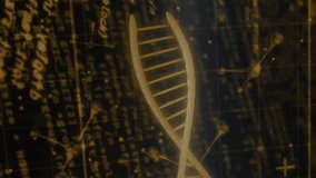 Animation of data processing over dna strand. Science, technology and digital interface concept digitally generated video. - Powered by Shutterstock - Get 15% off with code: PIKWIZARD15
