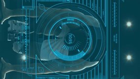 Athlete preparing to sprint with futuristic data analysis animation over background. Sports, training, sprinting, technology, innovation, fitness - Powered by Shutterstock - Get 15% off with code: PIKWIZARD15