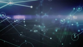 Digital network interface receiving nodes, bars pulsing, gauge rotating, processing data. Futuristic, technology, animation, cybersecurity, interactive, modern, visualization - Powered by Shutterstock - Get 15% off with code: PIKWIZARD15