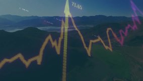 Line graph fading in and growing while bars rising and labels flickering to illustrate growth trend. Analytics, data visualization, innovation, financial, digital, modern, technology - Powered by Shutterstock - Get 15% off with code: PIKWIZARD15