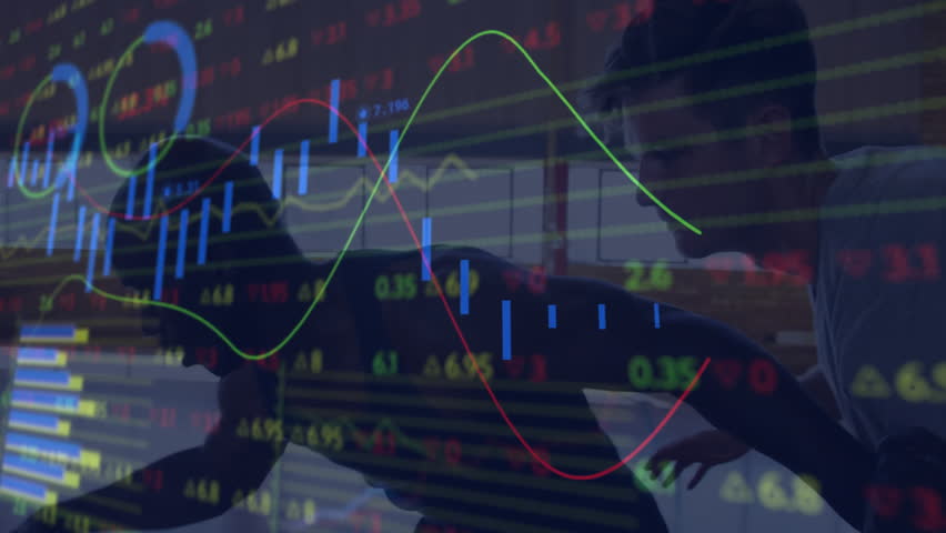 Colleagues on chart update tracing evolving charts on transparent finance screen fueling insight. Data visualization, collaboration, modern workspace, analytics, business strategy, financial analysis, - Powered by Shutterstock - Get 15% off with code: PIKWIZARD15