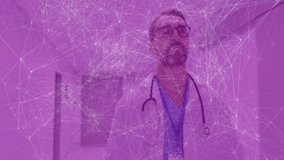 Doctor starting rounds walking hospital corridor under directional signs nurse consulting clipboard. Medical, professional, clinical, healthcare, documentation, institutional, data - Powered by Shutterstock - Get 15% off with code: PIKWIZARD15