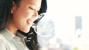 technology professional tapping smartphone and projecting AR sphere exploring network clusters. Futuristic, innovation, connectivity, digital, interface, urban, sleek - Powered by Shutterstock - Get 15% off with code: PIKWIZARD15