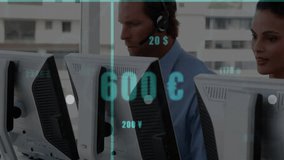 Currency values updating and causing chart animations, trading team analyzing market trends. Team, data visualization, modern office, collaboration, analytics, financial, professional - Powered by Shutterstock - Get 15% off with code: PIKWIZARD15