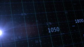 Glowing light appearing on teal grid starting green blue yellow lines rising, showing data trends. Analytics, data visualization, futuristic, digital interface, technology, innovation, motion graphics - Powered by Shutterstock - Get 15% off with code: PIKWIZARD15