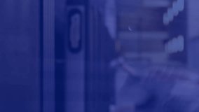 Animation of data processing over woman running on treadmill, exercising in gym. Global sports, fitness, computing and data processing concept digitally generated video. - Powered by Shutterstock - Get 15% off with code: PIKWIZARD15