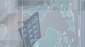 Digital interface with medical data processing against male doctor using digital tablet. medical research and technology concept - Powered by Shutterstock - Get 15% off with code: PIKWIZARD15