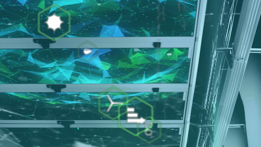 Animation of digital icons and data processing over server room. global digital interface, data processing and technology concept digitally generated video. - Powered by Shutterstock - Get 15% off with code: PIKWIZARD15