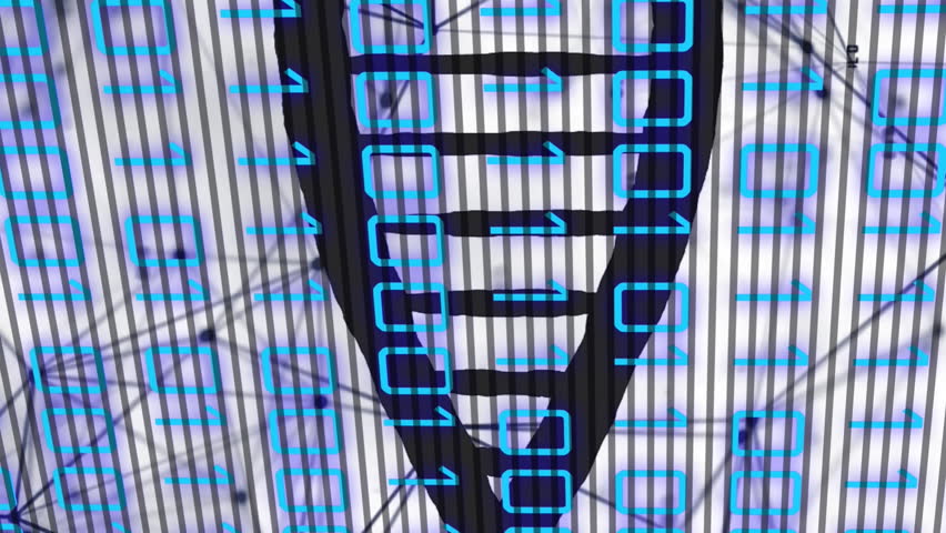 Animation of dna strand with binary coding data processing over network of connections. Global science, data processing, connections and networks concept digitally generated video. - Powered by Shutterstock - Get 15% off with code: PIKWIZARD15