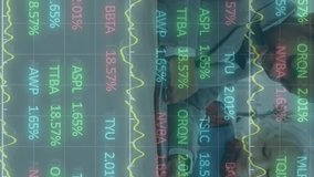 Animation of financial data processing over schoolboys and schoolgirl working together using digital tablets. Education business social media network interface concept digital composite. - Powered by Shutterstock - Get 15% off with code: PIKWIZARD15