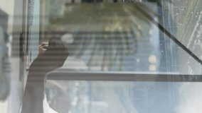 Animation of african american businessman in office over cityscape. Global business, finances, digital interface, computing and data processing concept digitally generated video. - Powered by Shutterstock - Get 15% off with code: PIKWIZARD15