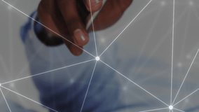 Animation of network of connections over african american businessman on smartphone. Global networks, business, finances, computing and data processing concept digitally generated video. - Powered by Shutterstock - Get 15% off with code: PIKWIZARD15