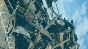 Animation of financial data processing green line recording over rubbish disposal urban industrial site. Global finance business economy environment concept digitally generated image. - Powered by Shutterstock - Get 15% off with code: PIKWIZARD15