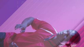 Animation of flag of france over african american male rugby player catching ball. Sports, competition and active lifestyle concept digitally generated video. - Powered by Shutterstock - Get 15% off with code: PIKWIZARD15