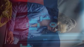 Woman working on laptop with binary code animation over Russian flag. Technology, cybersecurity, programming, coding, digital, encryption - Powered by Shutterstock - Get 15% off with code: PIKWIZARD15