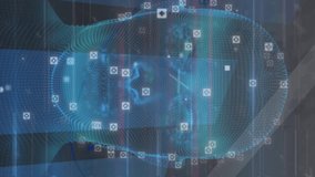 Animation of data processing with markers and statistics over glowing human head. digital interface global connection and communication concept digitally generated video. - Powered by Shutterstock - Get 15% off with code: PIKWIZARD15