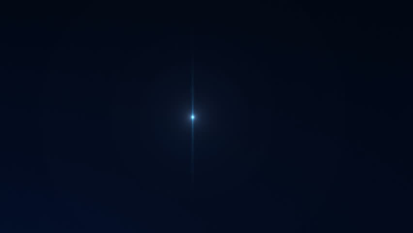 Animation of blue spots of light flickering with glowing blue star on blue bakcground. Colour and movement concept digitally generated video.