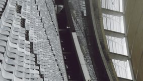 Animation of social media icons on banners over empty sports stadium. global communication, digital interface and technology concept digitally generated video. - Powered by Shutterstock - Get 15% off with code: PIKWIZARD15