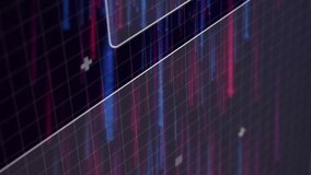 Animation of loading circles, circuit board pattern, soundwave over abstract pattern. Digitally generated, hologram, illustration, illuminated, power supply, business progress and technology concept. - Powered by Shutterstock - Get 15% off with code: PIKWIZARD15