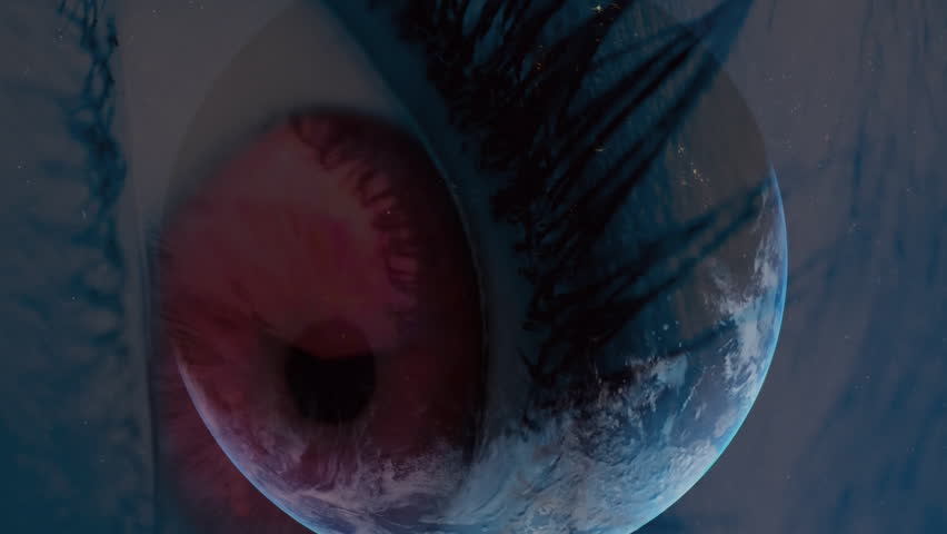 Animation of data processing over eye and globe. Global business and digital interface concept digitally generated video. - Powered by Shutterstock - Get 15% off with code: PIKWIZARD15