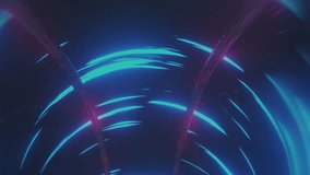 Animation of tunnel made of neon circles over data processing, virus warning on black background. Data processing, communication, internet safety and technology concept digitally generated video. - Powered by Shutterstock - Get 15% off with code: PIKWIZARD15