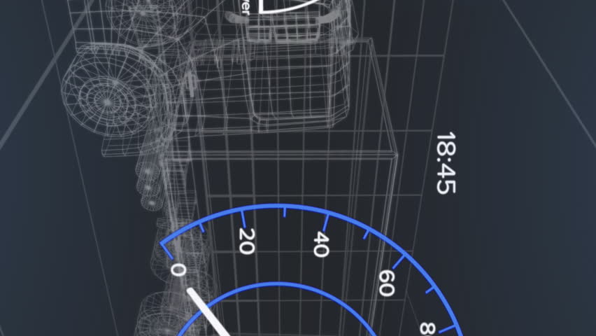 Animation of 3d car model and speedometer over dark background. Global connections and data processing concept digital generated video. - Powered by Shutterstock - Get 15% off with code: PIKWIZARD15