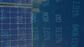 Animation of solar panels and people icons over data processing. Global business and digital interface concept digitally generated video. - Powered by Shutterstock - Get 15% off with code: PIKWIZARD15