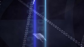 Animation of computer language, binary codes, trading boards, graphs, padlock in cloud. Digitally generated, hologram, report, business, protection, stock market, coding and technology concept. - Powered by Shutterstock - Get 15% off with code: PIKWIZARD15