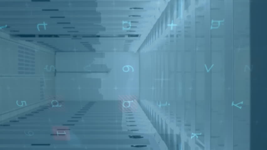 Animation of graphs, loading bars over data server room. Digital composite, multiple exposure, report, business, progress, data center, networking, technology and network server concept. - Powered by Shutterstock - Get 15% off with code: PIKWIZARD15