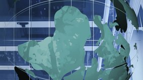 Animation of icon in circles and rotating globe, graphs, radars over data server room. Digital composite, education, report, business, globalization, data center, networking and technology concept. - Powered by Shutterstock - Get 15% off with code: PIKWIZARD15