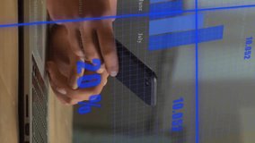 Animation of digital data processing over caucasian woman using laptop. Global connections, computing and data processing concept digitally generated video. - Powered by Shutterstock - Get 15% off with code: PIKWIZARD15