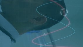 Medical data analysis animation over doctor examining child in clinic. Healthcare, technology, examination, health, digital, futuristic - Powered by Shutterstock - Get 15% off with code: PIKWIZARD15