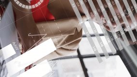 In office, woman using animation with global data charts and graphs overlay. Technology, analytics, business, computer, teamwork, innovation - Powered by Shutterstock - Get 15% off with code: PIKWIZARD15