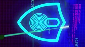 Digital security shield with lock icon over world map and data animation. Cybersecurity, protection, encryption, technology, privacy, data security - Powered by Shutterstock - Get 15% off with code: PIKWIZARD15