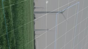 Animation of financial data processing over wind turbines. Global wind energy, business, connections, computing and data processing concept digitally generated video. - Powered by Shutterstock - Get 15% off with code: PIKWIZARD15