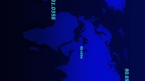 Animation of data processing over world map on black background. global finances, data processing and digital interface concept digitally generated video. - Powered by Shutterstock - Get 15% off with code: PIKWIZARD15