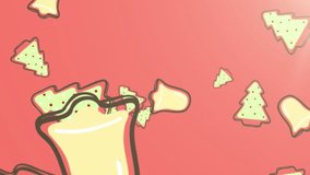 Christmas trees and bell icons falling against santa claus in sleigh being pulled by reindeers. Christmas festivity and celebration concept - Powered by Shutterstock - Get 15% off with code: PIKWIZARD15