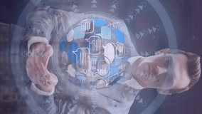 Animation of data processing over caucasian businessman. Global business and digital interface concept digitally generated video. - Powered by Shutterstock - Get 15% off with code: PIKWIZARD15