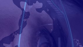 Animation of data processing over male eye. Global business, finances, data processing and digital interface concept digitally generated video. - Powered by Shutterstock - Get 15% off with code: PIKWIZARD15