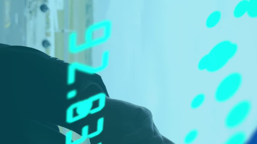 Animation of world map and data processing over businessman using smartphone at airport. Global communication, business, data and digital interface concept digitally generated video. - Powered by Shutterstock - Get 15% off with code: PIKWIZARD15