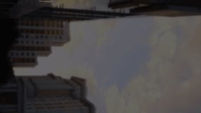 Animation of graphs with financial data moving with lines against buildings in city. Digital composite, communication, technology, finance, economy, growth, development, architecture. - Powered by Shutterstock - Get 15% off with code: PIKWIZARD15