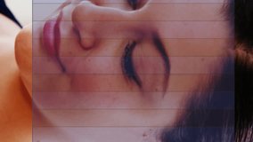 Animation of scope scanning over woman using smartphone. Medical and healthcare services communication technology concept digitally generated image. - Powered by Shutterstock - Get 15% off with code: PIKWIZARD15