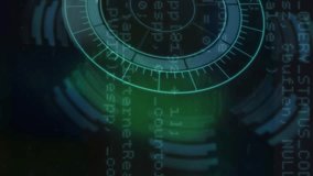 Animation of scope scanning over data processing on black background. Global digital interface technology and networking concept digitally generated video. - Powered by Shutterstock - Get 15% off with code: PIKWIZARD15