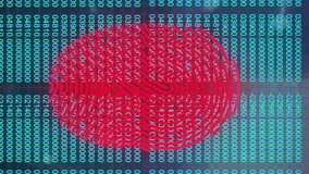 Animation of biometric fingerprint scanner over statistical data processing and binary coding. Global networking and business technology concept - Powered by Shutterstock - Get 15% off with code: PIKWIZARD15