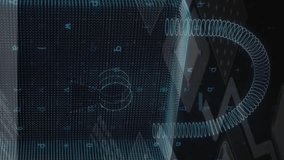 Animation of security padlock icon over network of connections and data processing. Cyber security and business networking technology concept - Powered by Shutterstock - Get 15% off with code: PIKWIZARD15