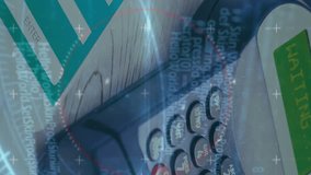 Animation of financial data processing over smartphone and payment terminal. Global business, finance, online payment and data processing concept digitally generated video. - Powered by Shutterstock - Get 15% off with code: PIKWIZARD15
