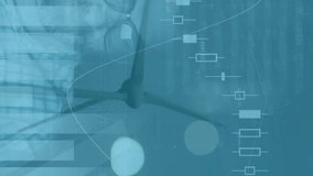 Animation of envelope icons with caucasian man and data processing over wind turbine. Ecology, computing and digital interface concept digitally generated video. - Powered by Shutterstock - Get 15% off with code: PIKWIZARD15